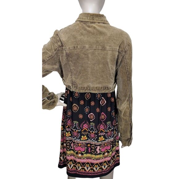 Vintage 90s Y2K Zana Di ZD Brown Corduroy Cropped Button-Up Jacket Size L/XL - Picture 8 of 9